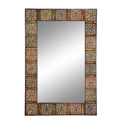 36" Multi Colored Metal Traditional Console Mirror