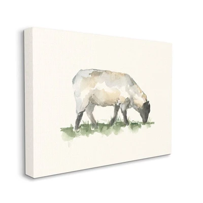 Stupell Industries Grazing Sheep Grass Field Farm Animal Painting Canvas Wall Art