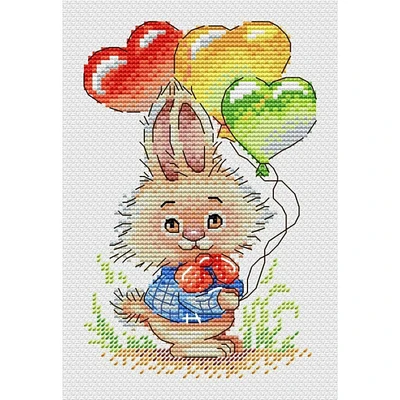MP Studia Bunny With Balloons Cross Stitch Kit