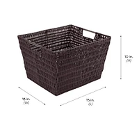 Simplify Chocolate Rattan Storage Basket