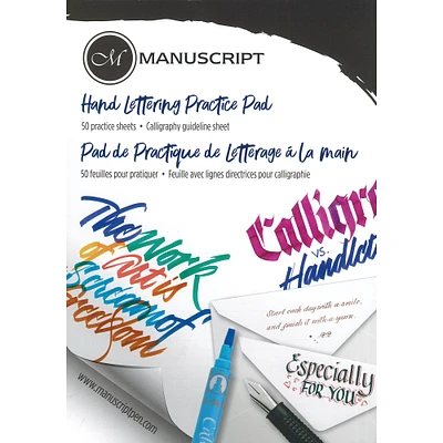 Manuscript Hand Lettering Practice Pad, 8.25'' x 11.75''