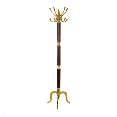 Gold Aluminum Traditional Coat Rack, 18" x 18" x 72"