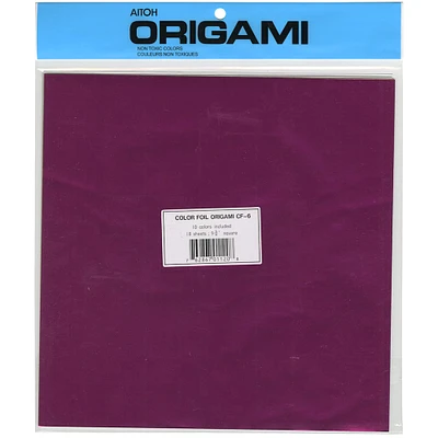 Aitoh 9.75" Assorted Foil Origami Paper, 18 Sheets