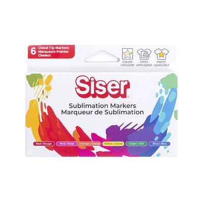 Siser® 6 Color Chisel Tip Sublimation Markers