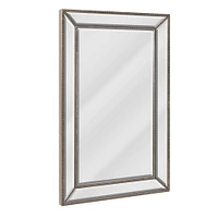 Head West 30" Silver Metro Beaded Glass Framed Vanity Mirror