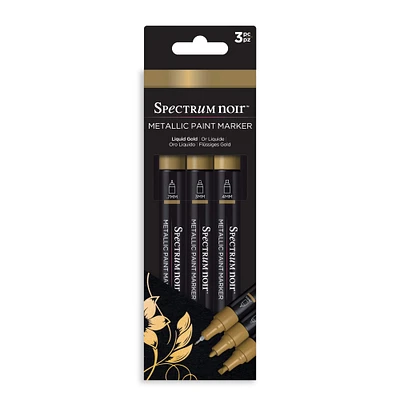 Spectrum Noir™ Liquid Gold 3 Piece Metallic Paint Marker Pack