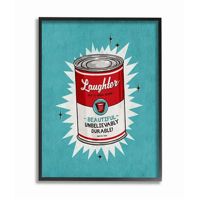 Stupell Industries Canned Laughter Wall Art in Black Frame