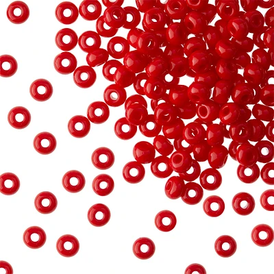 12 Pack: John Bead Red Opaque Czech Glass Seed Beads, 6/0