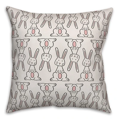 Curious Bunny Pattern Throw Pillow