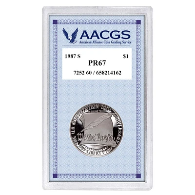 Proof 1987S U.S. Constitution Bicentennial Commemorative Silver Dollar graded PR67