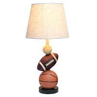 Simple Designs™ 22" Basketball, Baseball, Football Table Lamp with Beige Shade