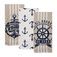 DII® Seafair Maritime Printed Dishtowel, 3ct.