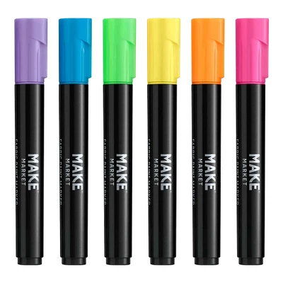 12 Packs: 6 ct. (72 total) Fluorescent Fabric Paint Markers by Make Market®