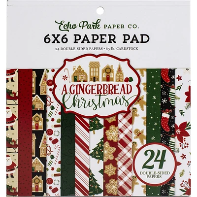 Echo Park A Gingerbread Christmas Double-Sided Paper Pad, 6" x 6"