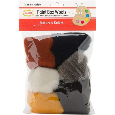 Colonial Paint Box Wools Nature's Colors Roving Set