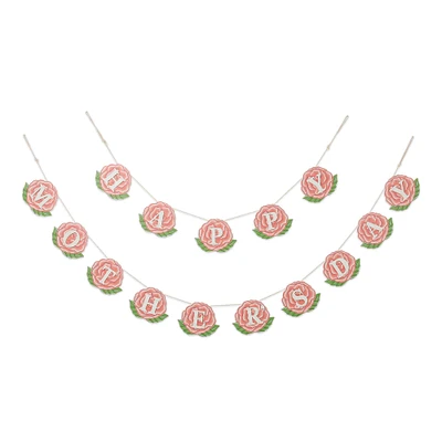 Glitzhome® Wooden Happy Mothers Day Garland Set