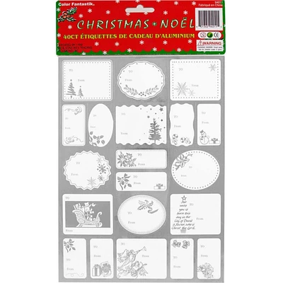 JAM Paper Silver Foil Christmas Gift Tags