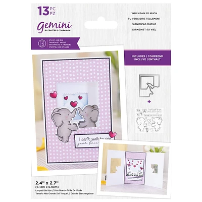 Crafter's Companion Gemini You Mean So Much Clear Stamp & Die Set