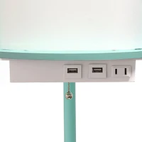 Simple Designs™ 62.5" Round Floor Lamp with 2 USB Ports and 1 Outlet