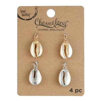 Charmalong™ Gold & Rhodium Shell Charms by Bead Landing™