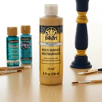 6 Pack: FolkArt® 14 Karat Gold Multi-Surface Metallic Acrylic Paint, 8oz.