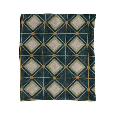 Diamond Grid Recycled Cotton Blend Throw