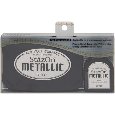 StazOn® Silver Metallic Solvent Ink Kit