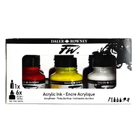 6 Packs: 6 ct. (36 total) Daler-Rowney® FW Acrylic Ink Primary Set with Empty Marker