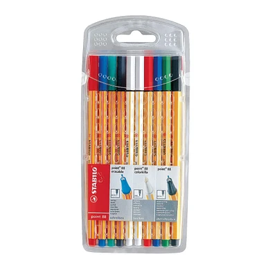 10 Packs: 10 ct. (100 total) STABILO® Point 88 Pen Colorkilla Wallet Set