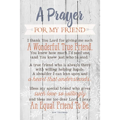 Prayer For My Friend Wood Plaque