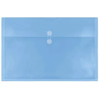 JAM Paper 12" x 18" Blue Button & String Tie Closure Plastic Envelopes, 12ct.