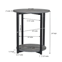 Household Essentials Jamestown 24" Round End Table