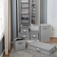 Simplify 12" Collapsible Heather Gray Storage Cube