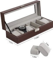 Walnut Brown Hexa Leather Watch Box