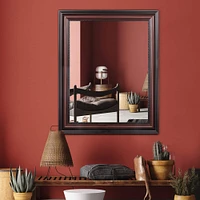 Head West Deep Cherry 28" x 34" Framed Beveled Accent Vanity Mirror