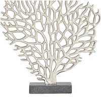 17" Silver Aluminum Coastal Coral Sculpture