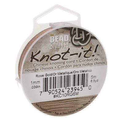 The Beadsmith® Knot-It™ 1mm Rose Gold Chinese Knotting Cord