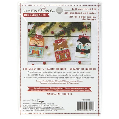 Dimensions® Christmas Hugs Gift Card Holder Felt Applique Kit