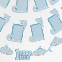 Kate Aspen® Shark Party 1st Birthday Milestone Photo Banner & Cake Topper Set