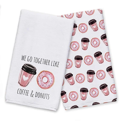 We Go Together Like Coffee & Donuts Tea Towel Set