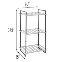 6 Pack: Honey Can Do Gray Tones 3-Tier Tubular Metal Shelf