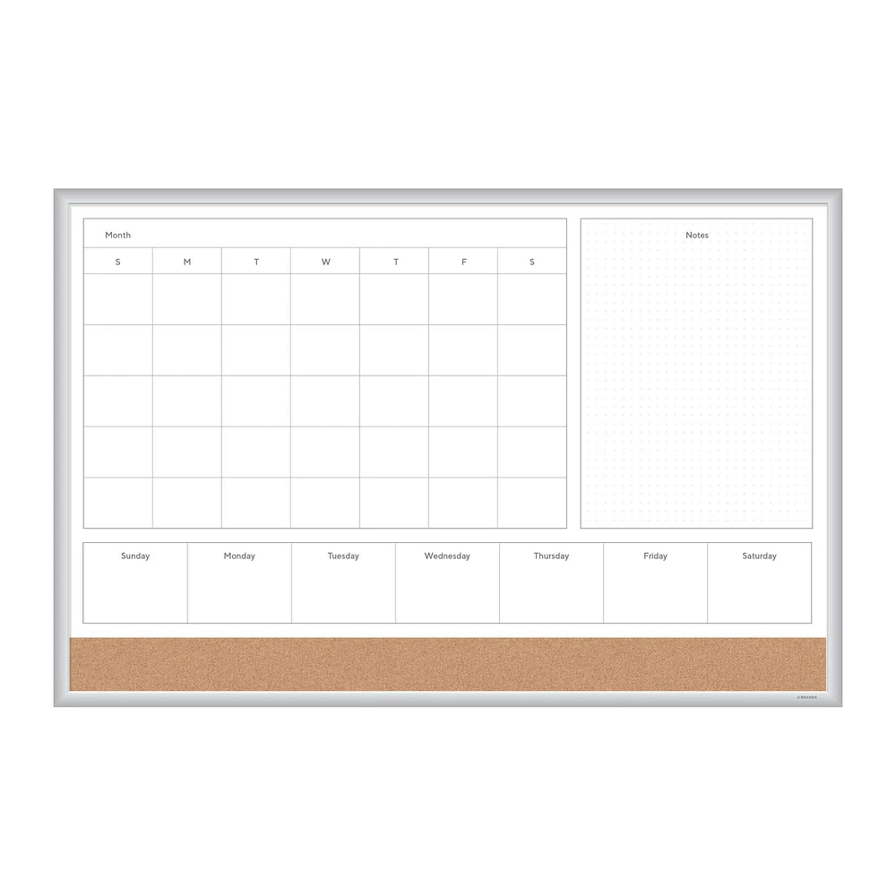 U Brands 36" x 24" 4N1 Magnetic Combo Board