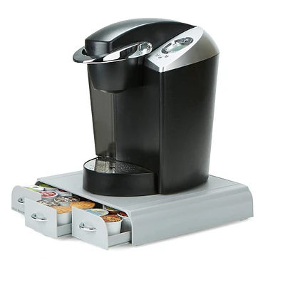 Mind Reader Silver 36 Capacity Single Serve Coffee Pod Holder Drawer