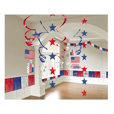Patriotic Stars & Stripes Giant Room Decorating Kit