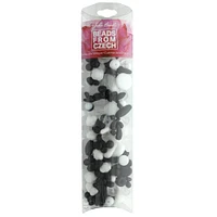 John Bead Alps Black & White Czech Glass Bead Mix