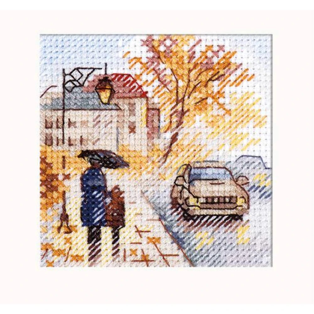 Alisa Autumn In The City Wet Boulevard Cross Stitch Kit