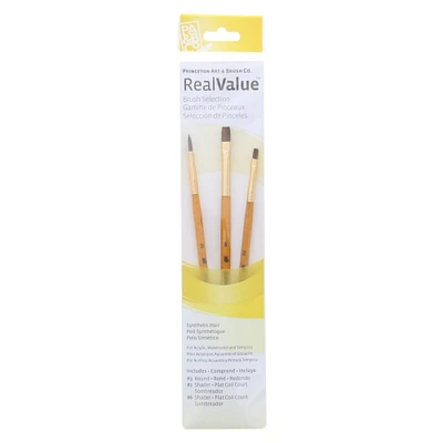 Packs: ct. ( total) Princeton™ RealValue™ Synthetic Hair Brush Set