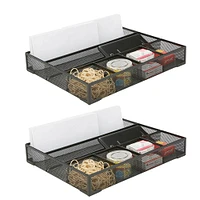 Mind Reader 11.75" Black 2-Piece Mesh Deep Drawer Organizer