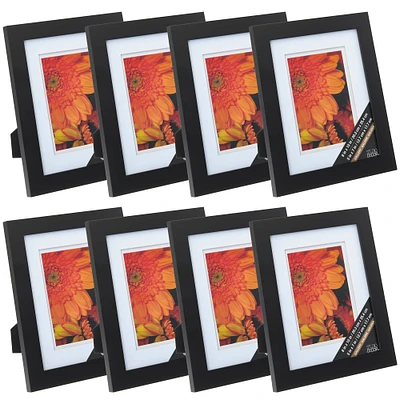 8 Pack: Black 5" x 7" Gallery Frame with Double Mat by Studio Décor®