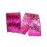 Reliant 2.5" x 10yd. Fuchsia Sequin Glitter Wired Web Mesh Ribbon